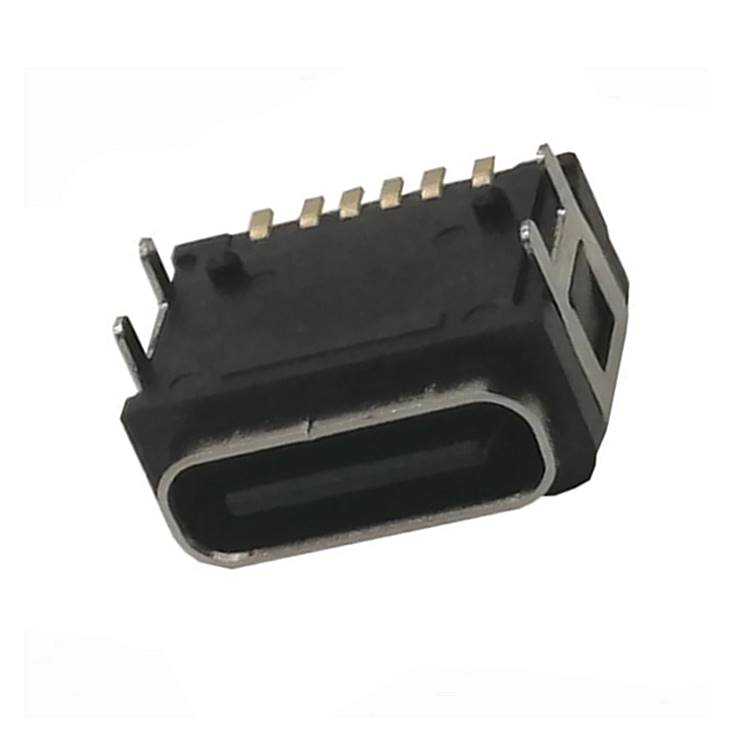 6P防水母座L8.2四腳插板TYPE-C