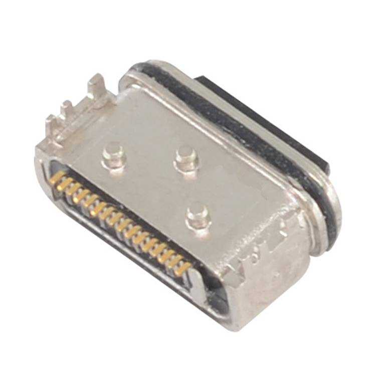 TYPE-C16P防水母座四腳插板鋅合金H6.45