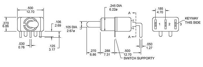 TS8-102C3紐子開關圖紙