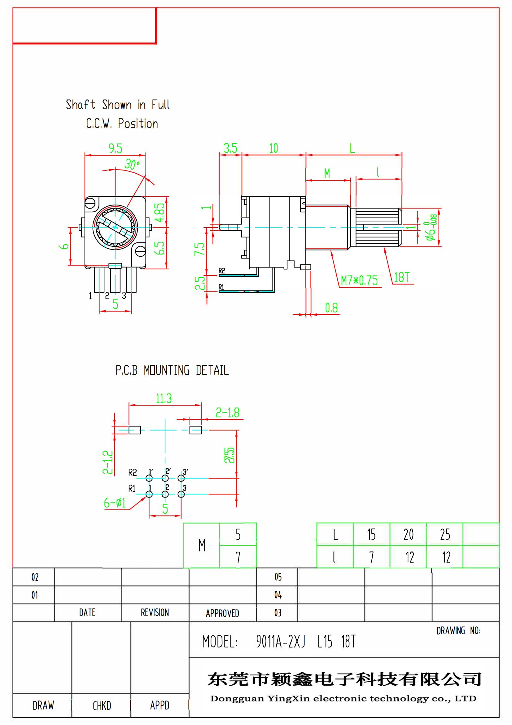  L15 18T 立式旋轉(zhuǎn)電位器兔子